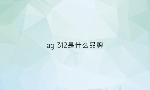 ag312是什么品牌(ag322)